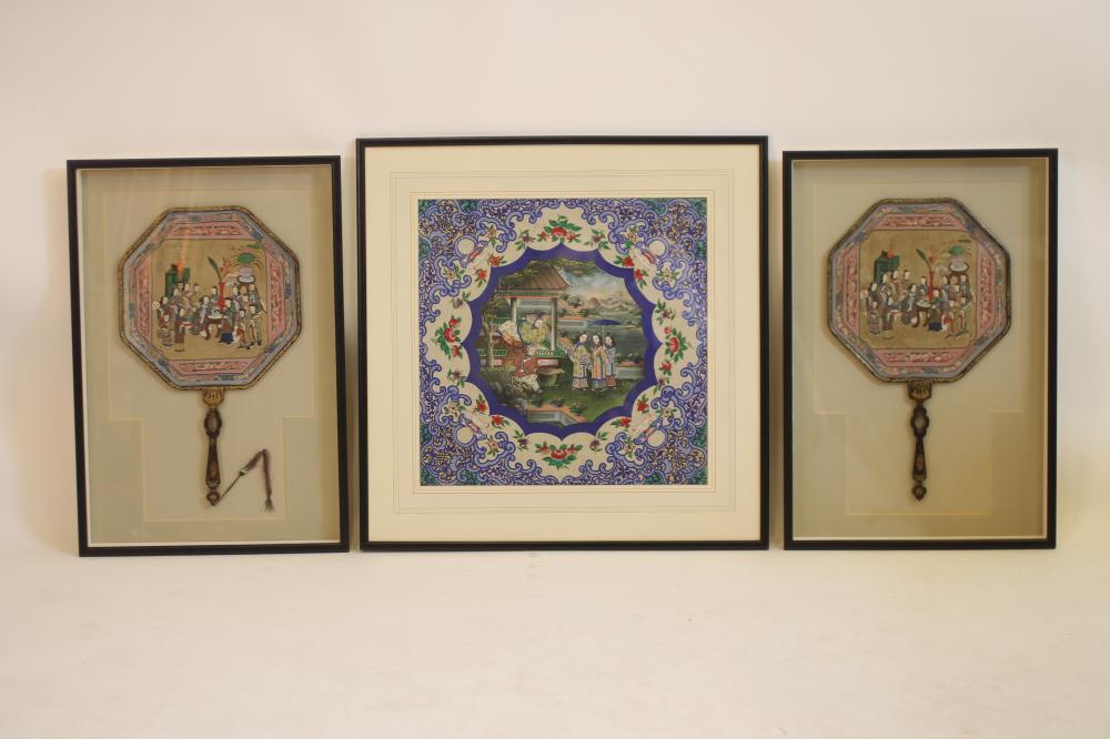 A PAIR OF CHINESE EXPORT FACE SCREENS Image