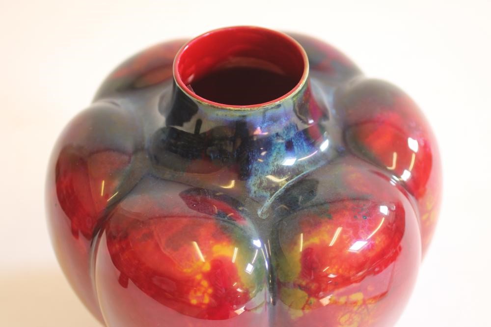 A ROYAL DOULTON POTTERY "SUNG" VASE of lobed ovoid form Image
