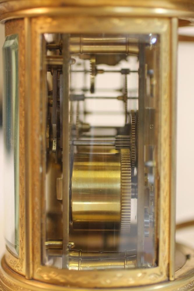 A FRENCH BRASS STRIKING AND REPEATING CARRIAGE CLOCK Image