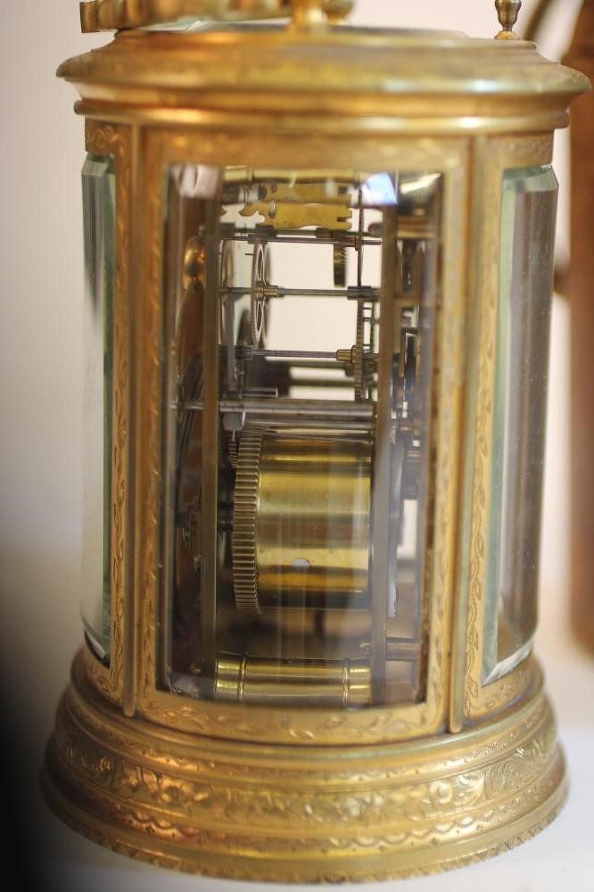 A FRENCH BRASS STRIKING AND REPEATING CARRIAGE CLOCK Image