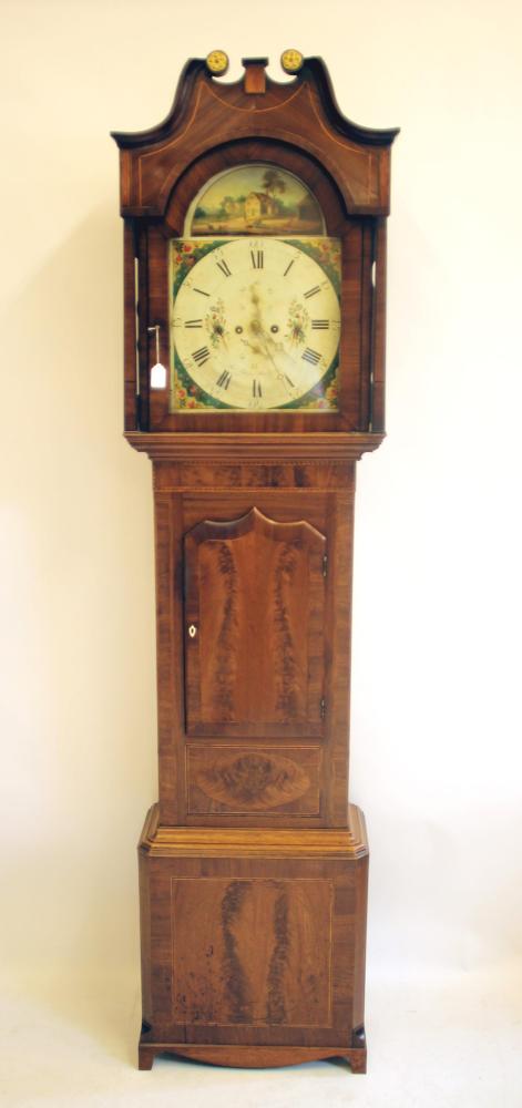 A MAHOGANY LONGCASE CLOCK signed James Shaw Image
