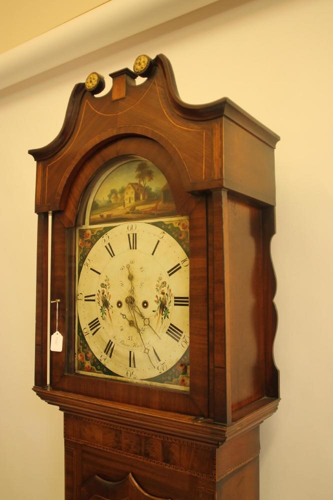 A MAHOGANY LONGCASE CLOCK signed James Shaw Image