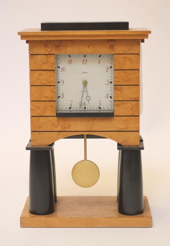 AN ALESSI MANTEL CLOCK designed by Michael Greaves 1986 with battery operated movement Image
