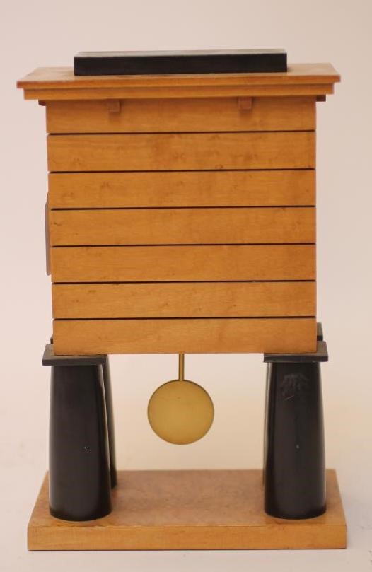 AN ALESSI MANTEL CLOCK designed by Michael Greaves 1986 with battery operated movement Image