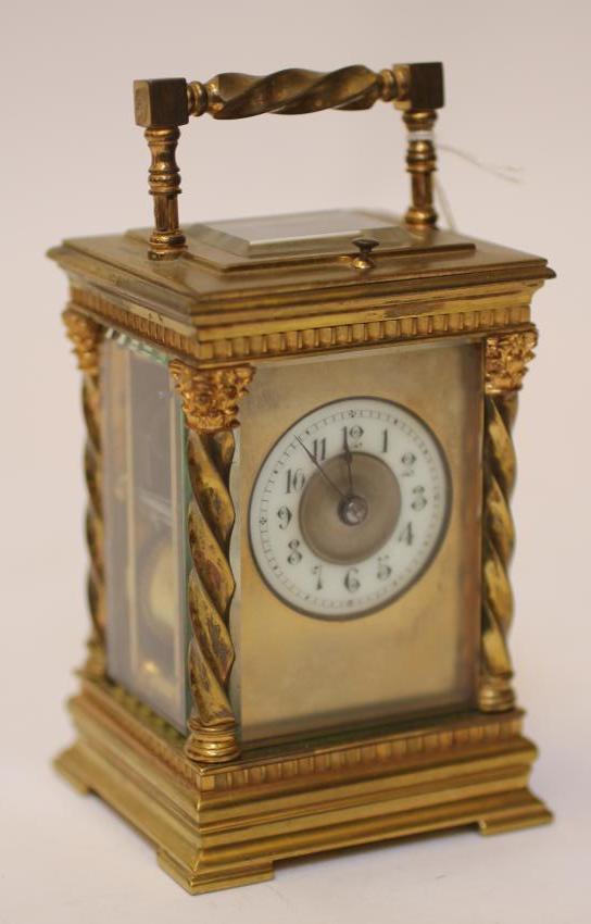 A SMALL FRENCH REPEATING CARRIAGE CLOCK Image