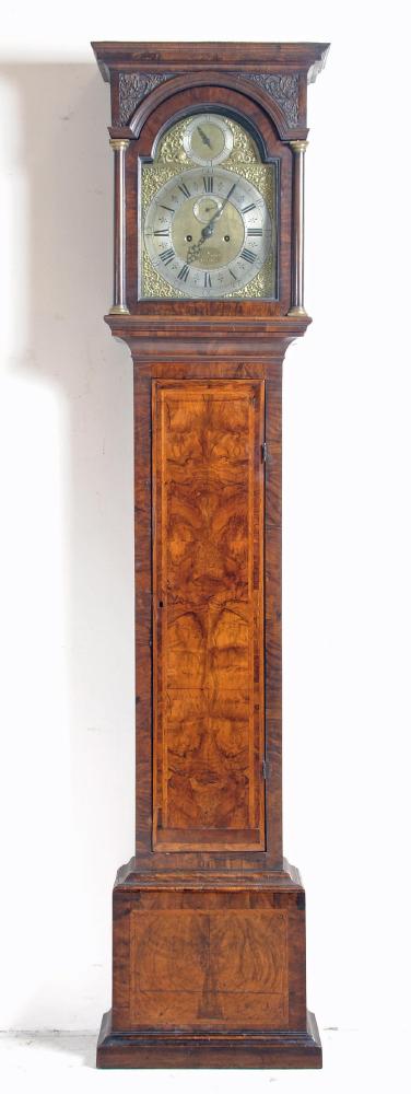 A WALNUT LONGCASE CLOCK signed James Stevens Image