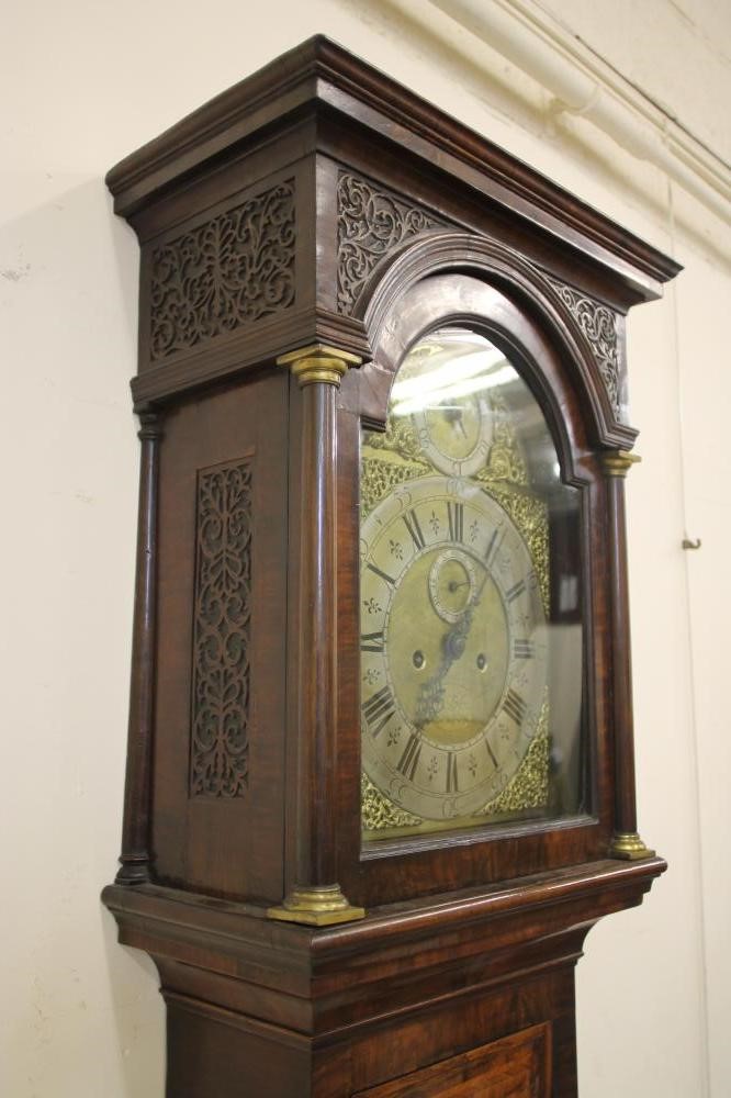 A WALNUT LONGCASE CLOCK signed James Stevens Image
