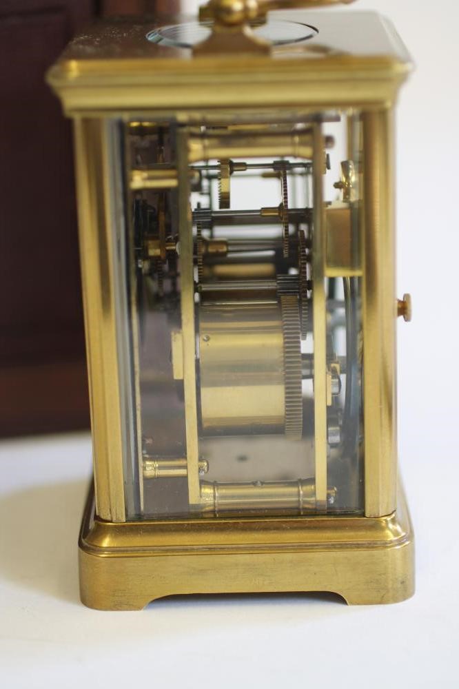 A GILDED BRASS CASED CARRIAGE CLOCK Image