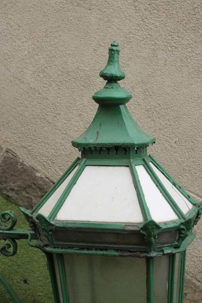 A VICTORIAN CAST IRON BRACKET LIGHT of tapering canted oblong form Image