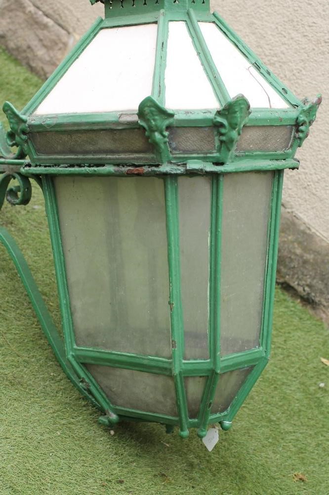 A VICTORIAN CAST IRON BRACKET LIGHT of tapering canted oblong form Image
