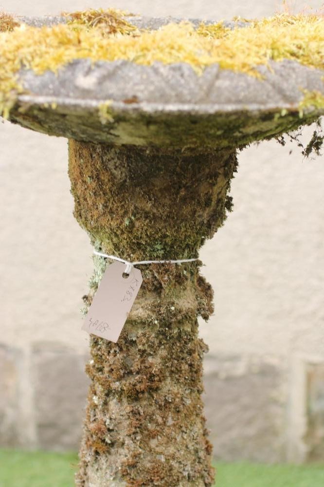 A COMPOSITION STONE BIRD BATH of circular form Image