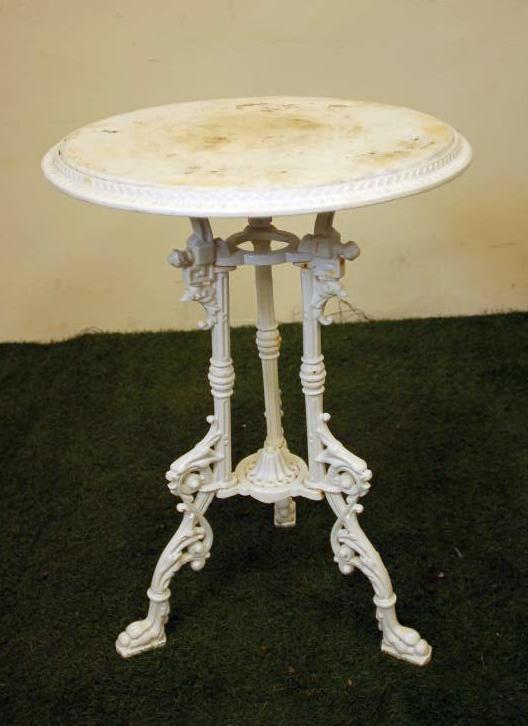 A VICTORIAN CAST IRON PUB TABLE of circular form Image
