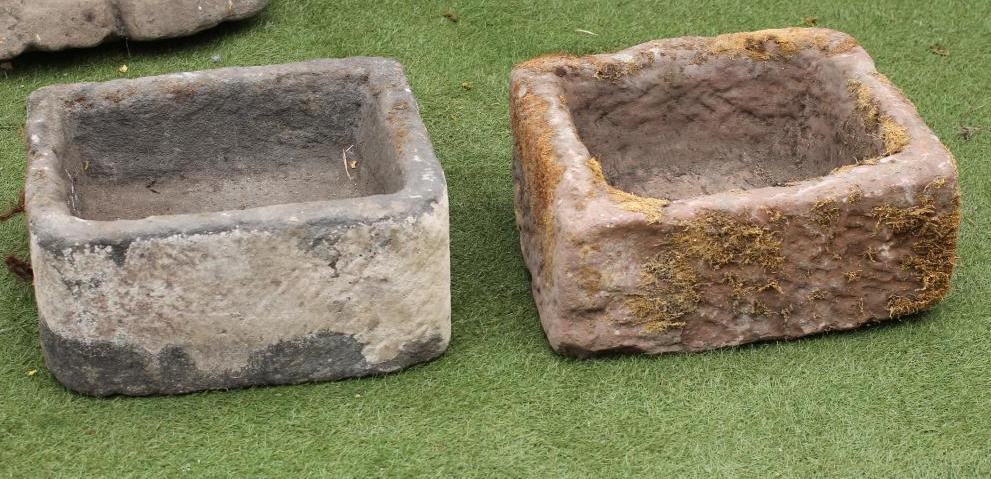 A SMALL SANDSTONE TROUGH of well cut rounded oblong form Image