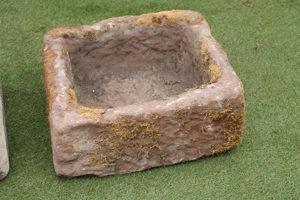 A SMALL SANDSTONE TROUGH of well cut rounded oblong form Image