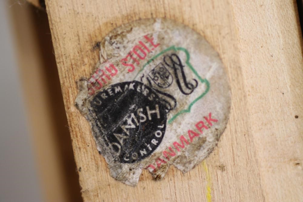 A DANISH ROSEWOOD VENEERED PART DINING SUITE comprising extending D ended table with two separate Image