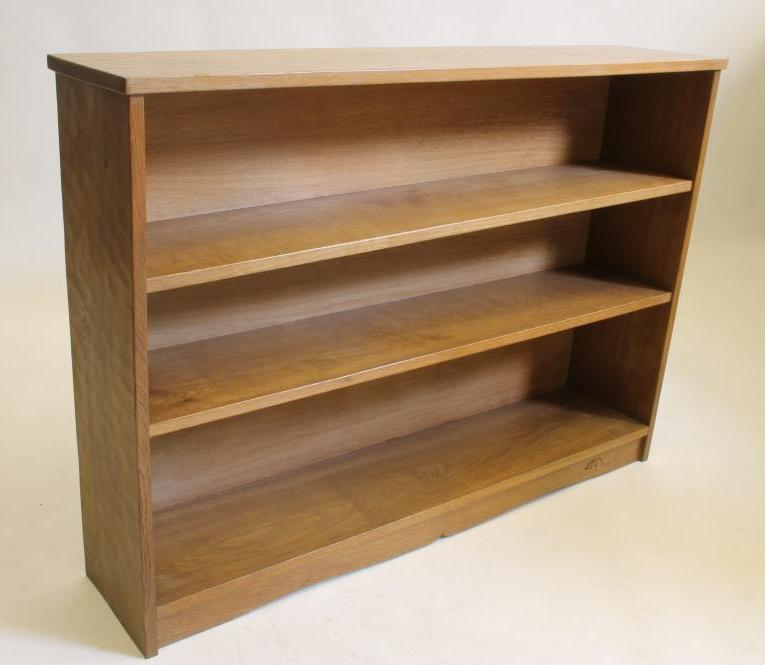 AN ADZED OAK OPEN BOOKCASE by Colin Almack "Beaverman" Image