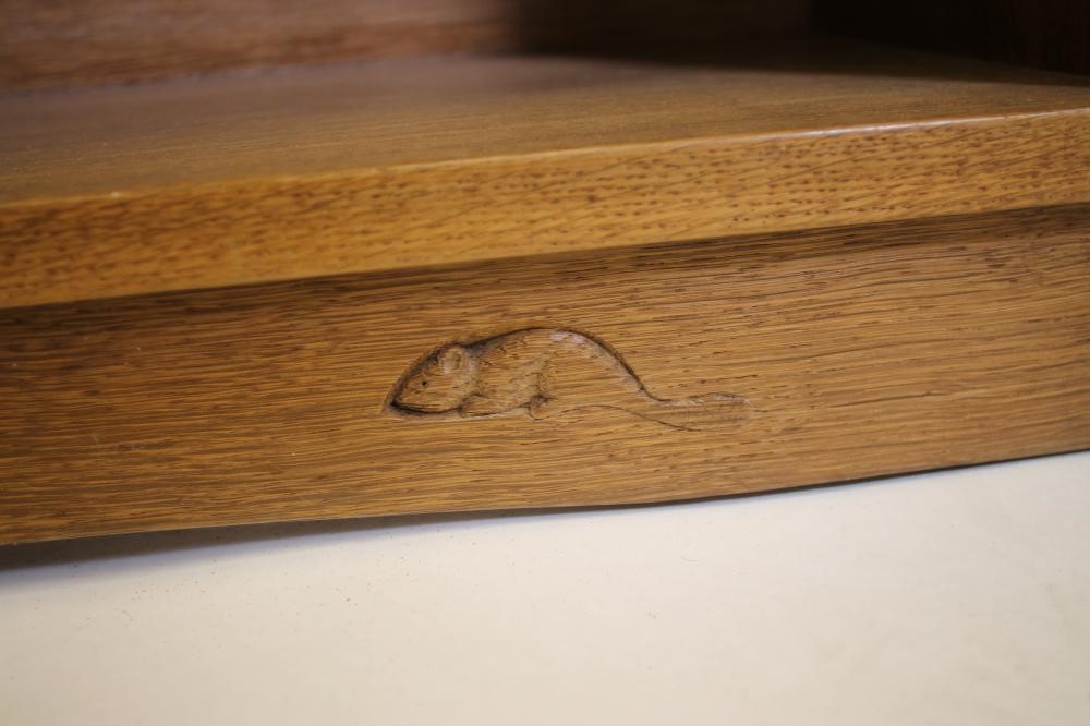 AN ADZED OAK OPEN BOOKCASE by Colin Almack "Beaverman" Image