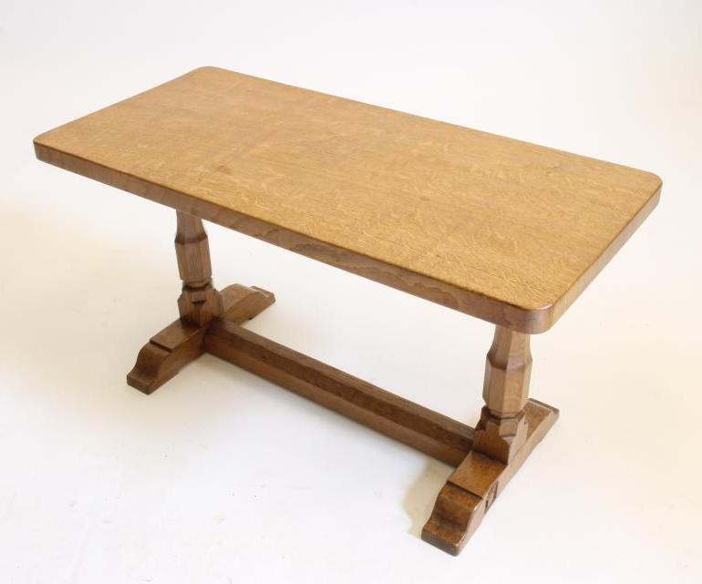 AN ADZED OAK COFFEE TABLE by Wilf Hutchinson "Squirrel Man" Image