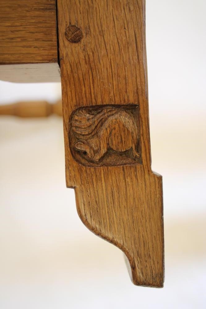 AN ADZED OAK COFFEE TABLE by Wilf Hutchinson "Squirrel Man" Image