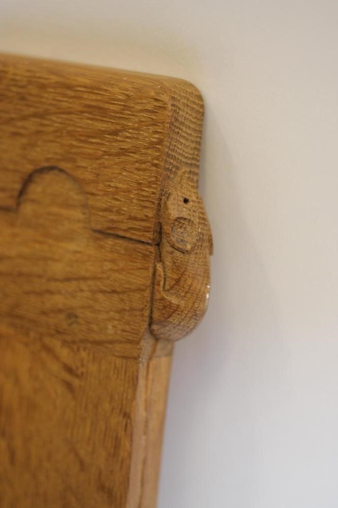 AN OAK SINGLE DIVAN HEADBOARD by Robert "Mouseman" Thompson Image