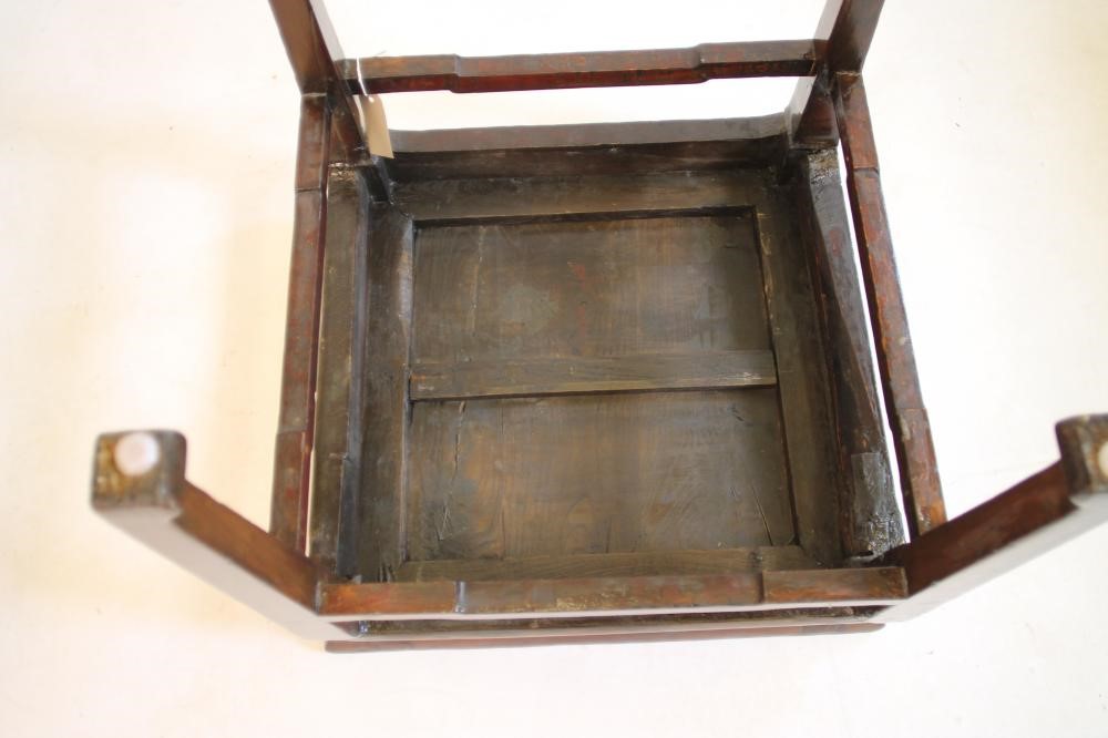 A PAIR OF CHINESE JAMU (ELM) URN STANDS of low square form Image