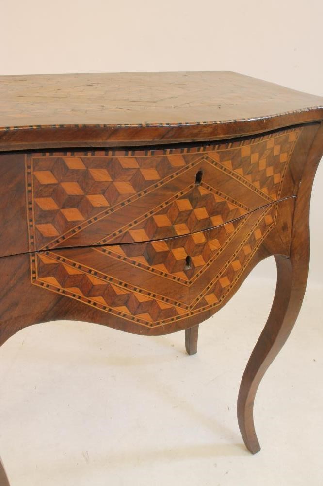 A DUTCH WALNUT AND PARQUETRY COMMODE Image