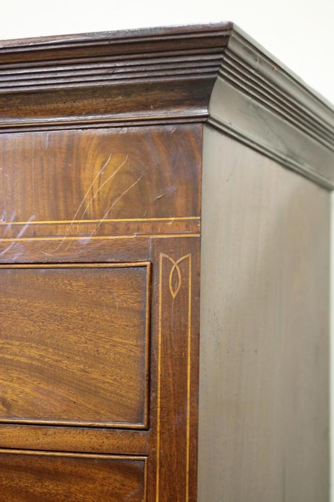 A REGENCY MAHOGANY AND INLAID CHEST ON CHEST Image