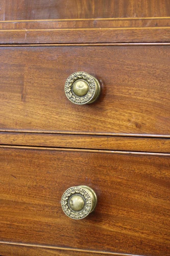 A REGENCY MAHOGANY AND INLAID CHEST ON CHEST Image