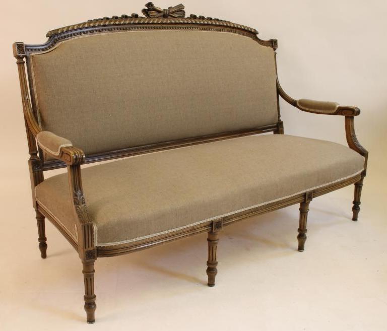 A LOUIS XV STYLE WALNUT FRAMED CANAPE Image