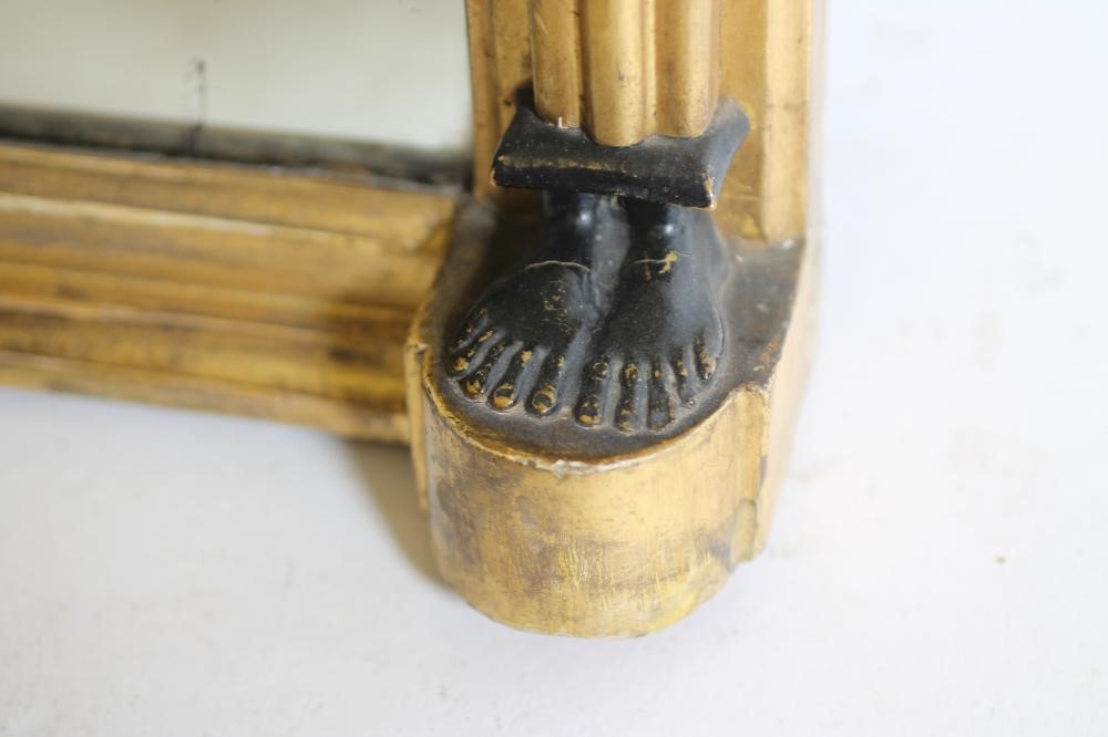 A REGENCY GILT GESSO TRIPLE PLATE OVERMANTEL MIRROR Image