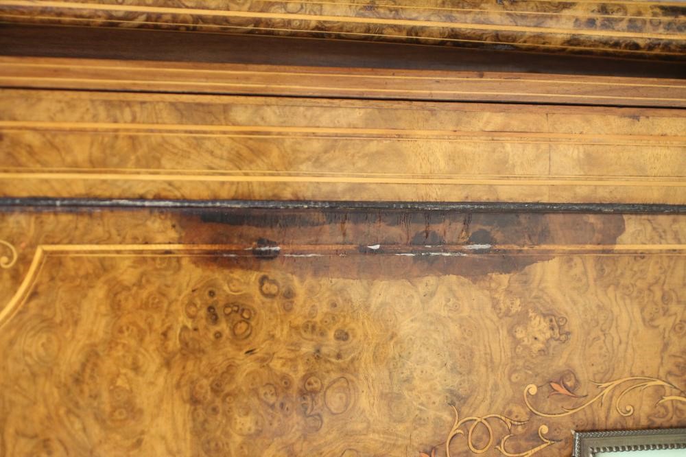 A VICTORIAN WALNUT EBONISED AND MARQUETRY CREDENZA of inverted breakfast form Image