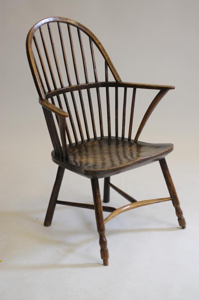 AN ASH AND ELM WINDSOR ARMCHAIR Image