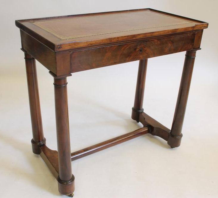 AN EMPIRE STYLE MAHOGANY WRITING/GAMES TABLE Image