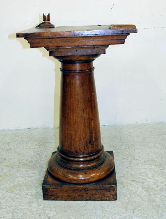 AN OAK MASONIC PEDESTAL similar to the previous lot with Tuscan column support Image