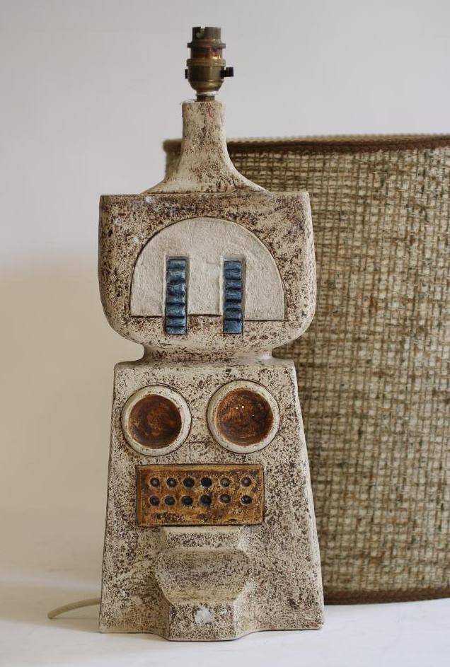 A TROIKA EARTHENWARE "DOUBLE BASE" TABLE LAMP Image