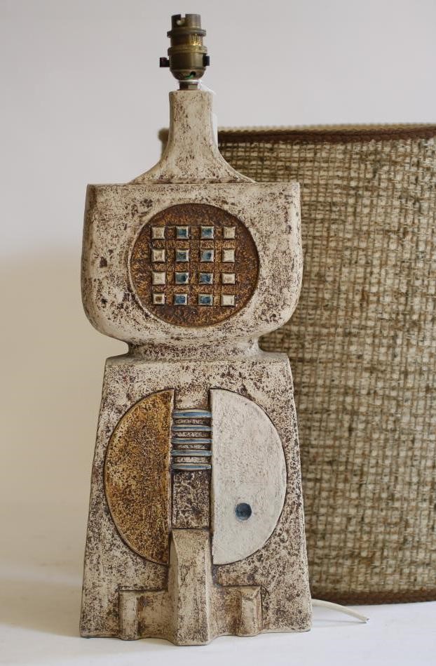 A TROIKA EARTHENWARE "DOUBLE BASE" TABLE LAMP Image