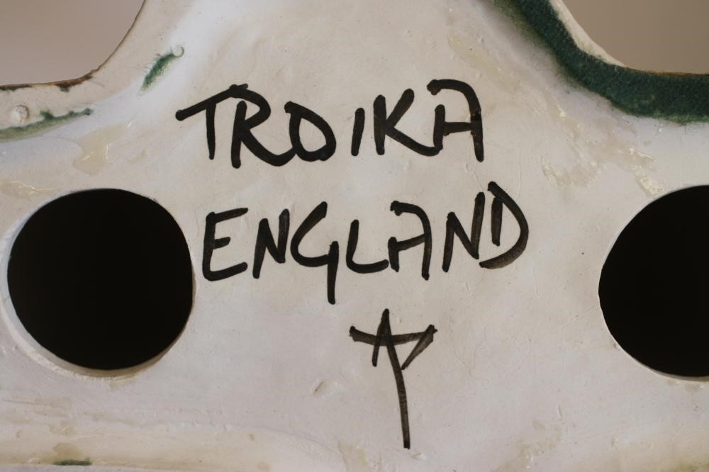 A TROIKA EARTHENWARE "DOUBLE BASE" TABLE LAMP Image