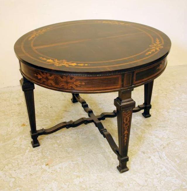 A DUTCH ROSEWOOD AND FOLIATE MARQUETRY CENTRE TABLE Image