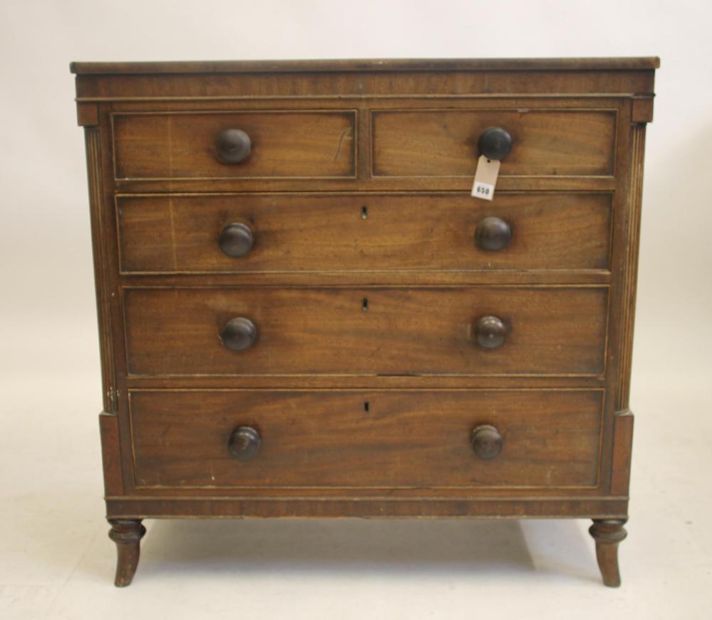A REGENCY MAHOGANY AND EBONY STRUNG CHEST Image