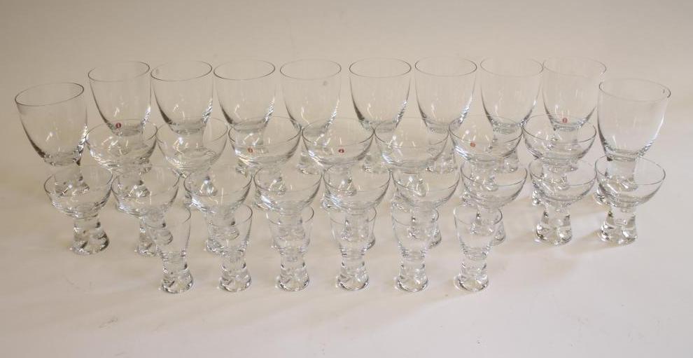 AN IITTALA "TOKIO" CLEAR GLASS TABLE SUITE designed by Tapio Wirkkala Image