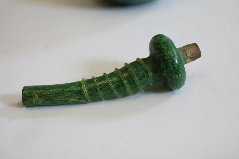 A DAUM MARQUETERIE-DE-VERRE GLASS SCENT BOTTLE AND STOPPER Image