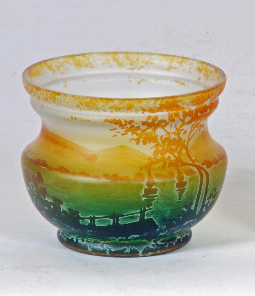 A FRENCH PATE DE VERRE GLASS VASE Image