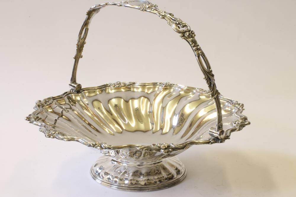 AN OLD SHEFFIELD PLATE CAKE BASKET Image
