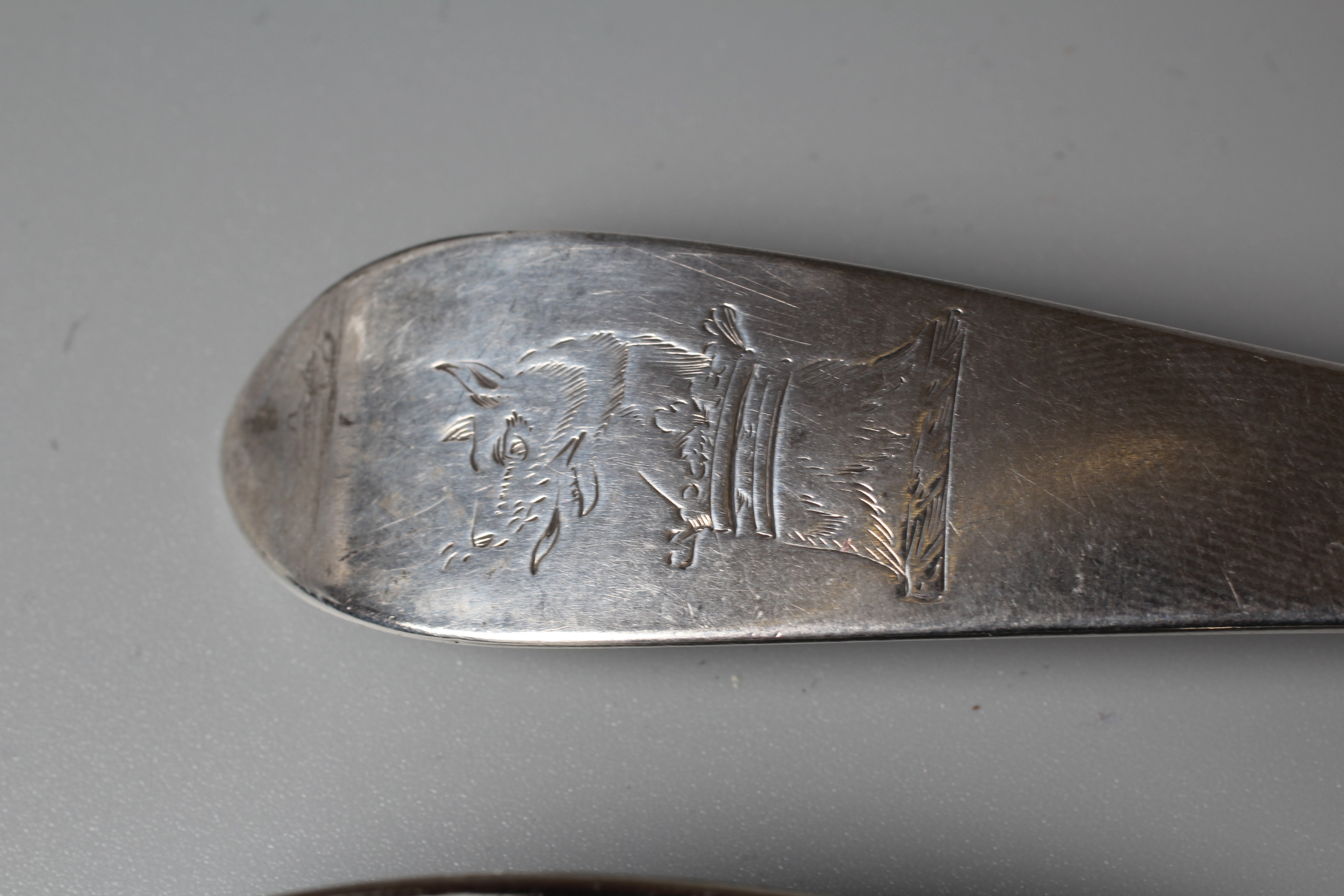 A COLLECTION OF IRISH FLATWARE comprising a set of three each dessert forks and spoons by Tudor & Image