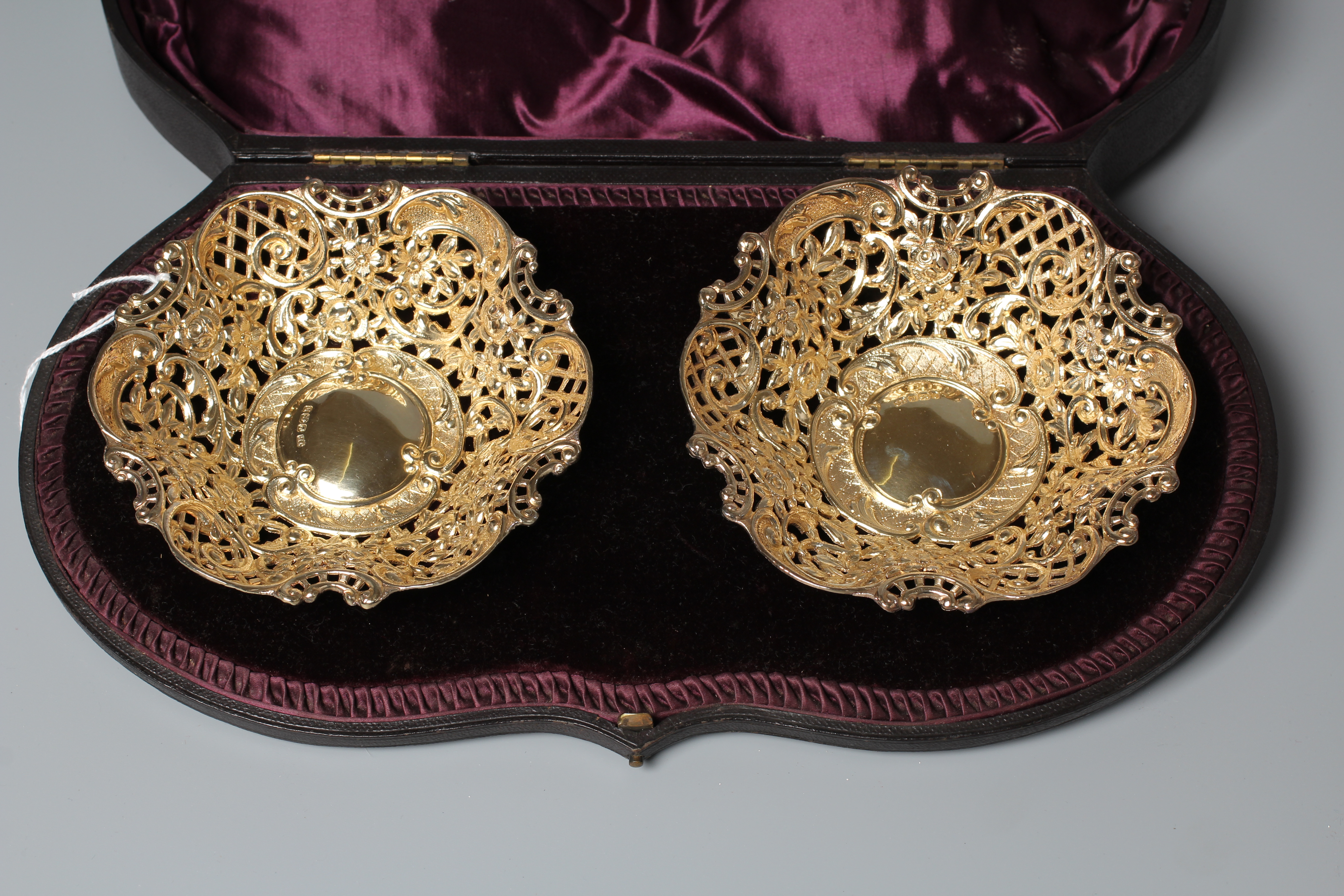 A PAIR OF LATE VICTORIAN SILVER GILT BON-BON DISHES by Joseph Rodgers & Sons Image