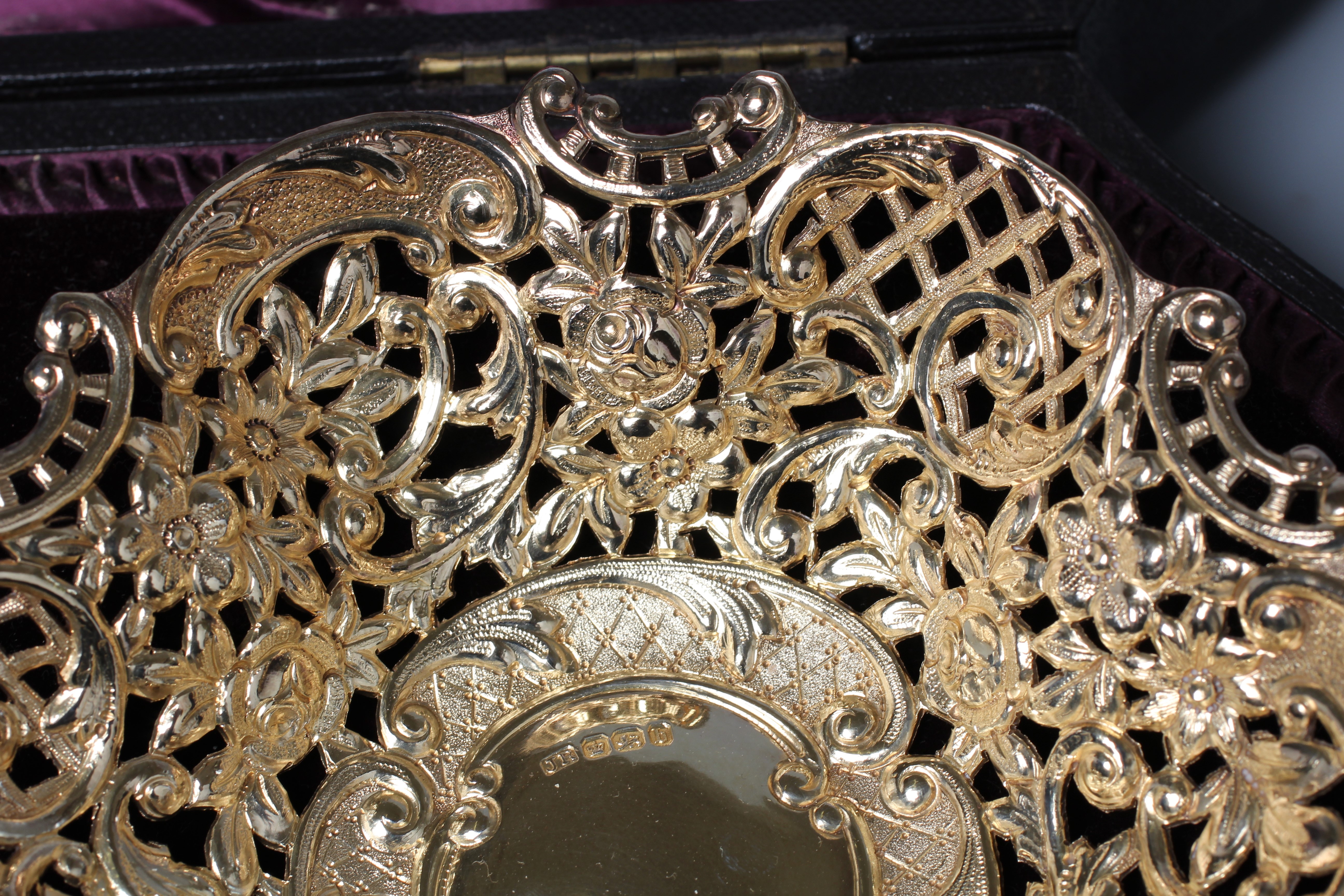 A PAIR OF LATE VICTORIAN SILVER GILT BON-BON DISHES by Joseph Rodgers & Sons Image
