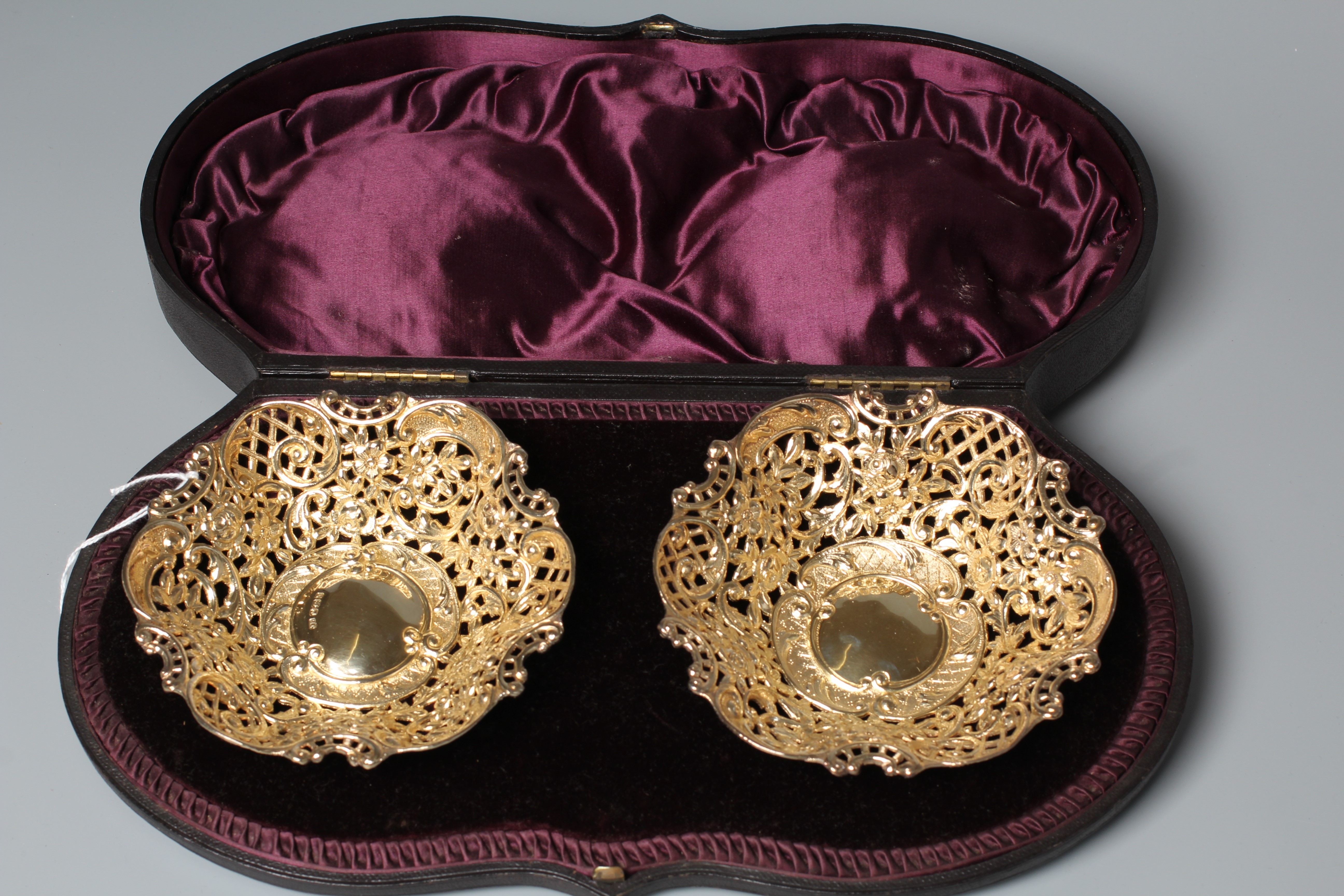 A PAIR OF LATE VICTORIAN SILVER GILT BON-BON DISHES by Joseph Rodgers & Sons Image