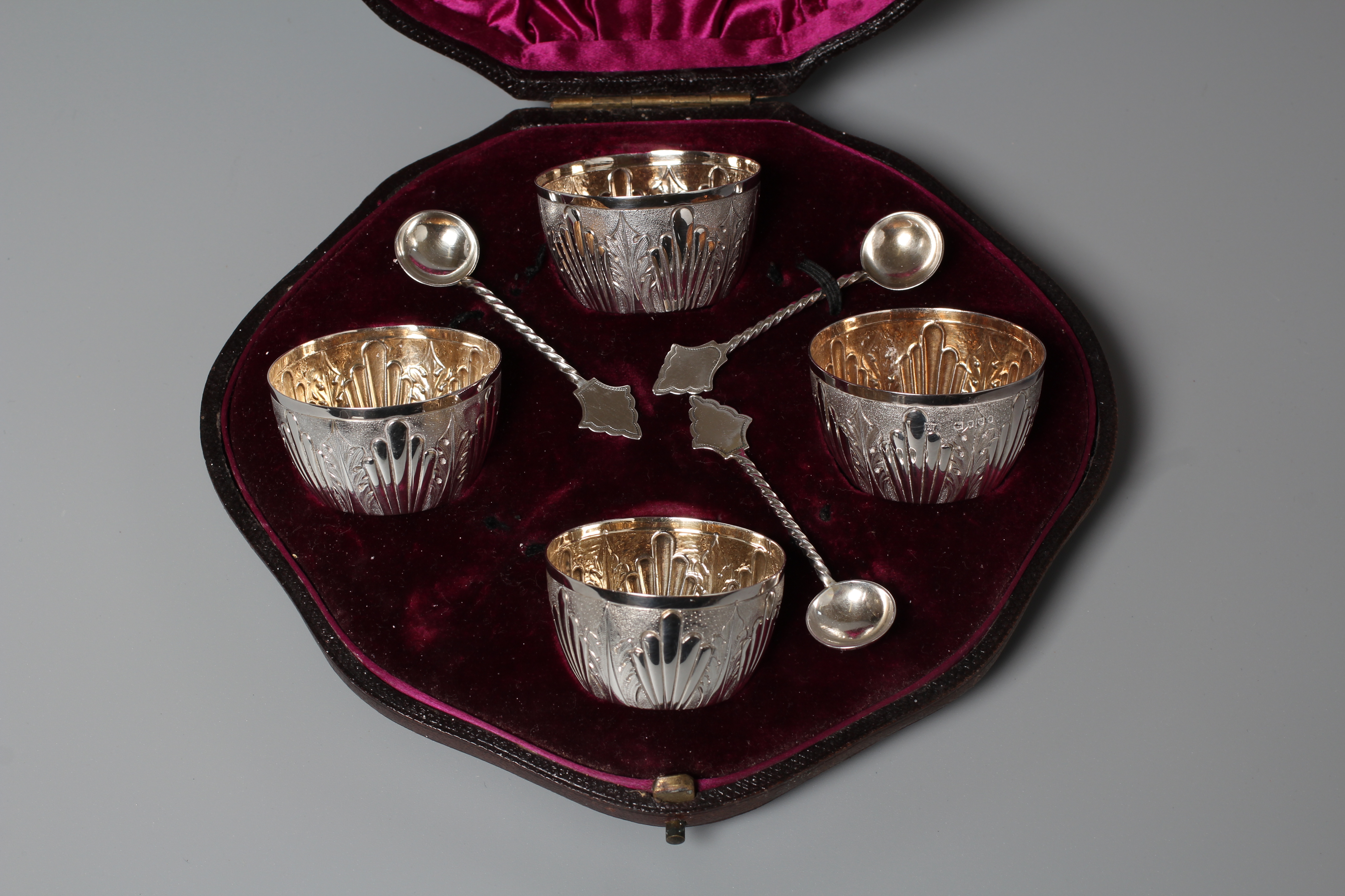 A SET OF FOUR VICTORIAN SALTS by Edward Hutton Image