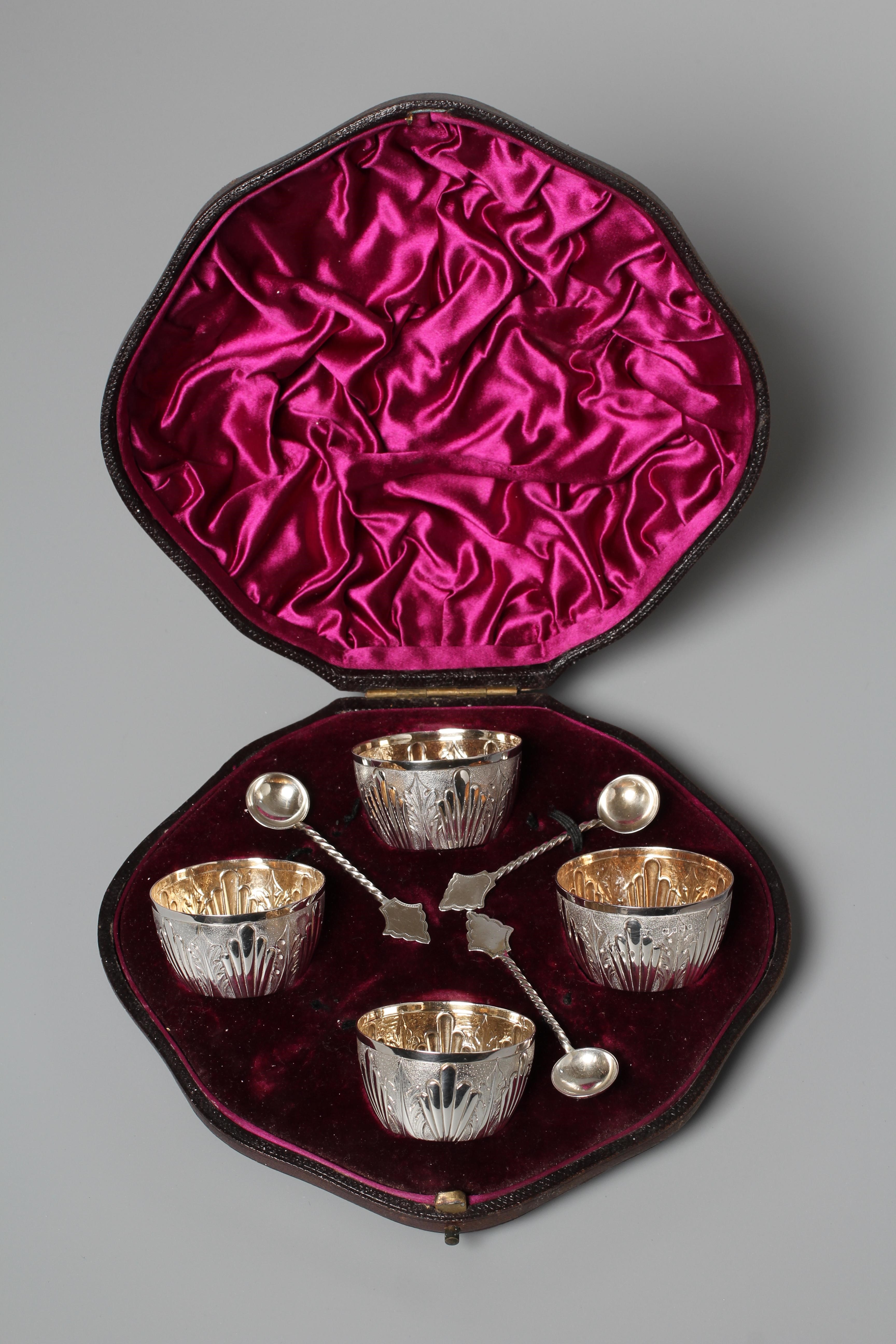 A SET OF FOUR VICTORIAN SALTS by Edward Hutton Image