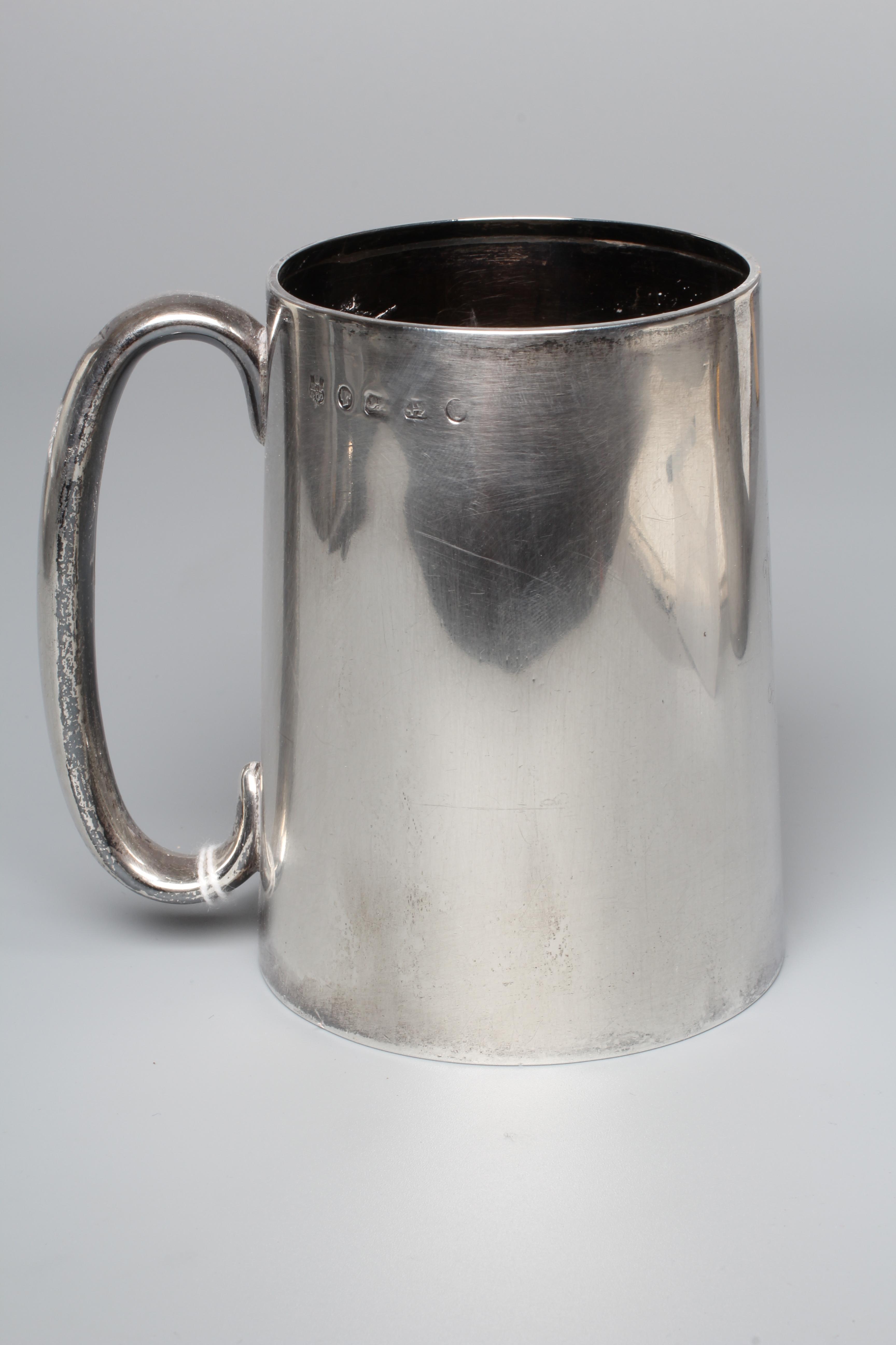 A VICTORIAN MUG by Hirons, Plante & Co., Birmingham 1873, of plain tapering cylindrical form Image